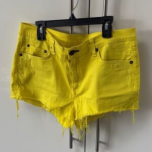 New Rag & Bone yellow denim shorts size 31